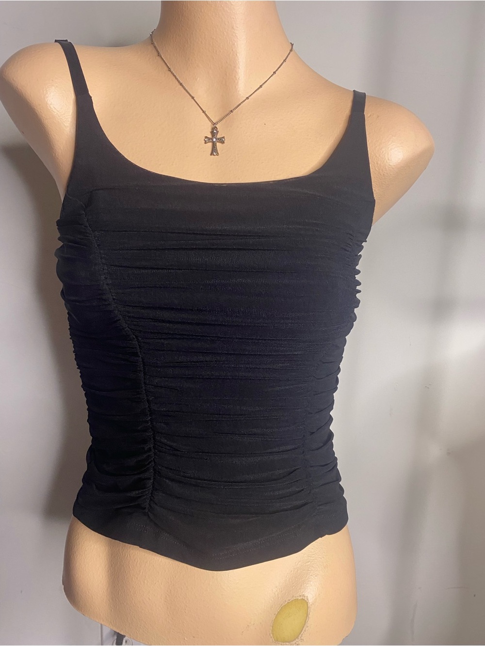 Made in USA Black Ruched Tank Top - Women's Classic Camisole